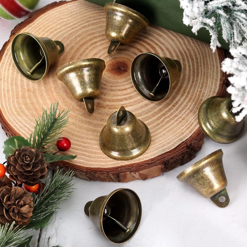 LIGHOON Craft Bells, 24 PCS Bronze Jingle Bells Vintage Bells (1.7" X 1.5") Small Brass Bells for Wind Chimes Housebreaking Making Dog Potty Training Doorbell Wedding Decor DIY Favor Crafts Christmas Tree - Image 4